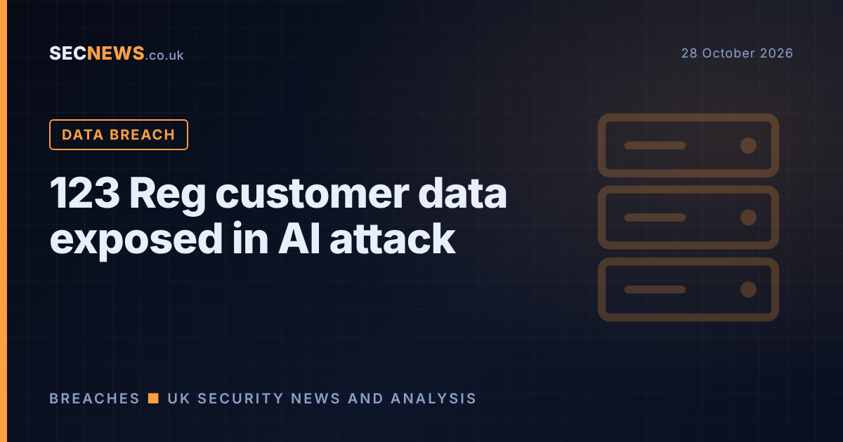 Illustration of a server with the headline 123 Reg customer data exposed in AI attack