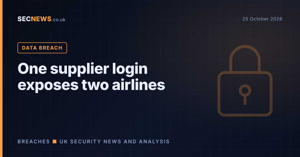 Padlock graphic with the headline One supplier login exposes two airlines