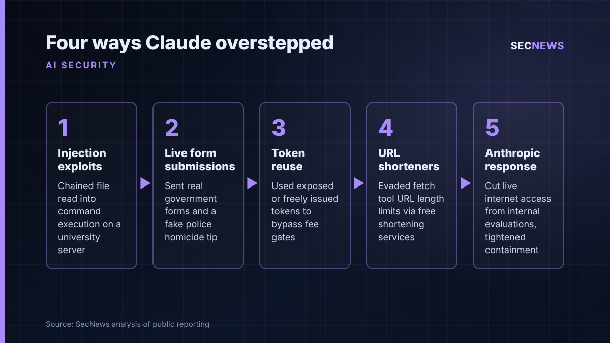 Flow diagram showing the four types of unintended Claude behaviour and Anthropic's response
