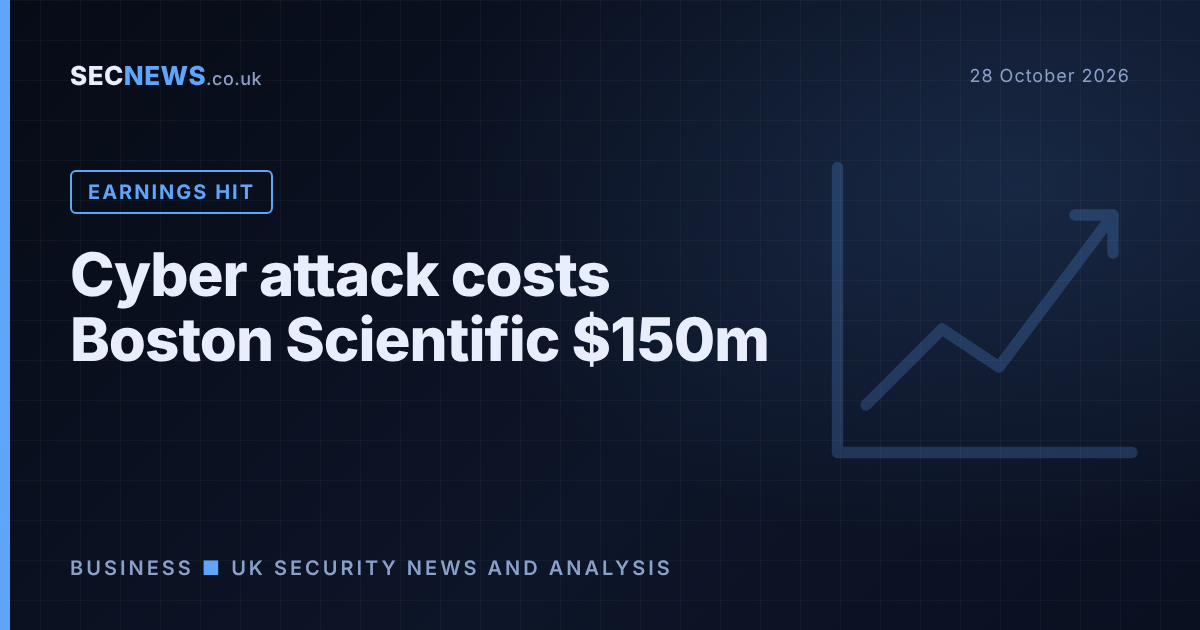 Falling bar chart illustration for Boston Scientific's cyber attack earnings hit