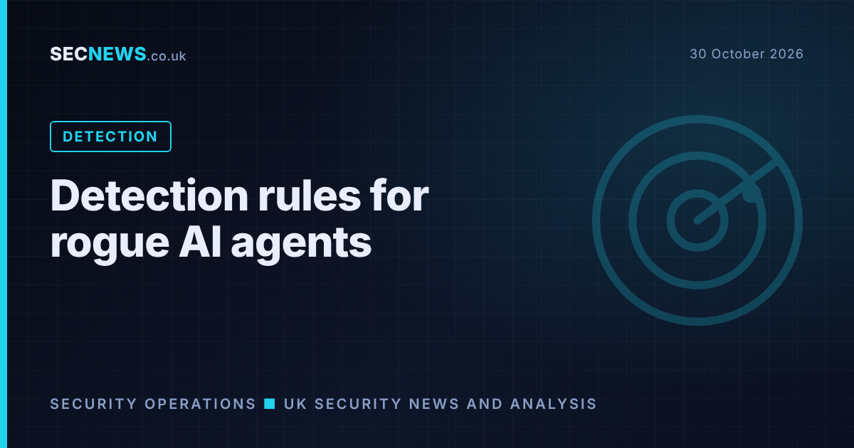 Radar graphic illustrating detection of rogue AI agent behaviour with the headline Detection rules for rogue AI agents