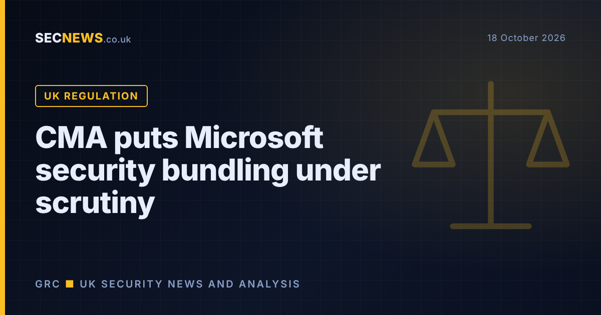 Scales of justice graphic with the headline CMA puts Microsoft security bundling under scrutiny