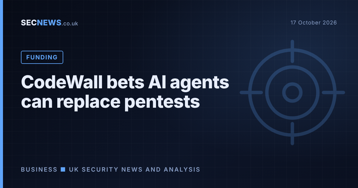 Target motif with the headline CodeWall bets AI agents can replace pentests
