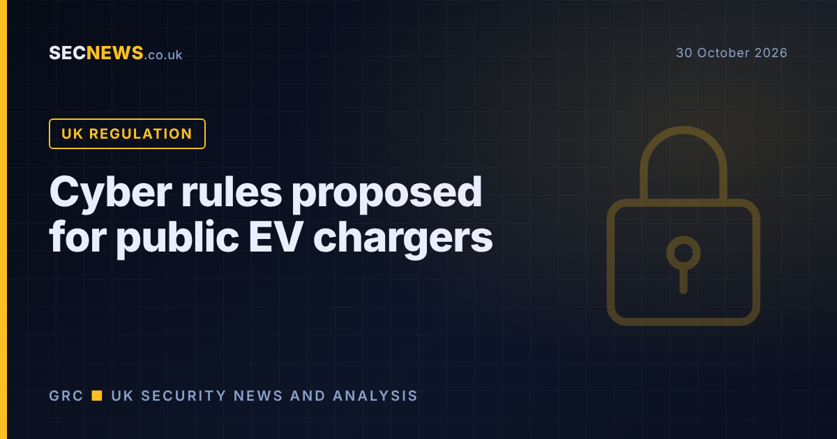 Padlock graphic illustrating proposed cyber security rules for public electric vehicle chargers in Great Britain