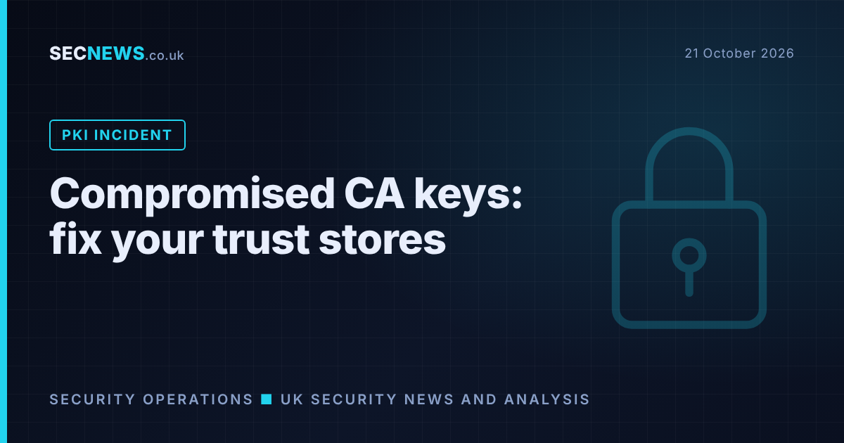 Padlock graphic with the headline Compromised CA keys: fix your trust stores