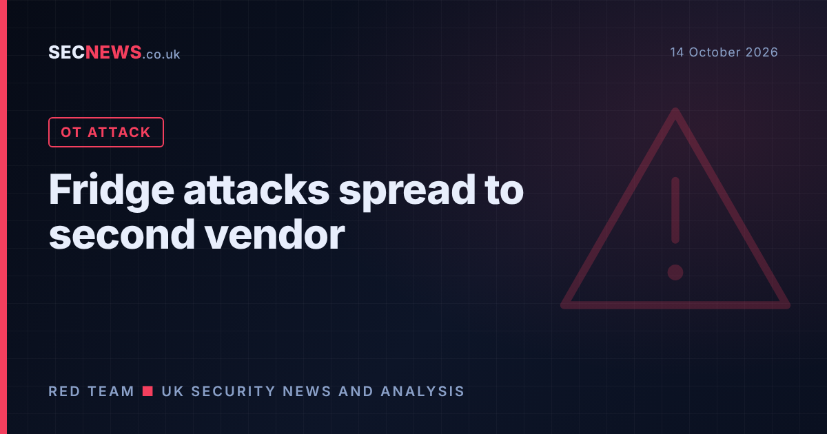 Warning graphic for refrigeration controller attacks spreading to Copeland and Dixell XWEB systems