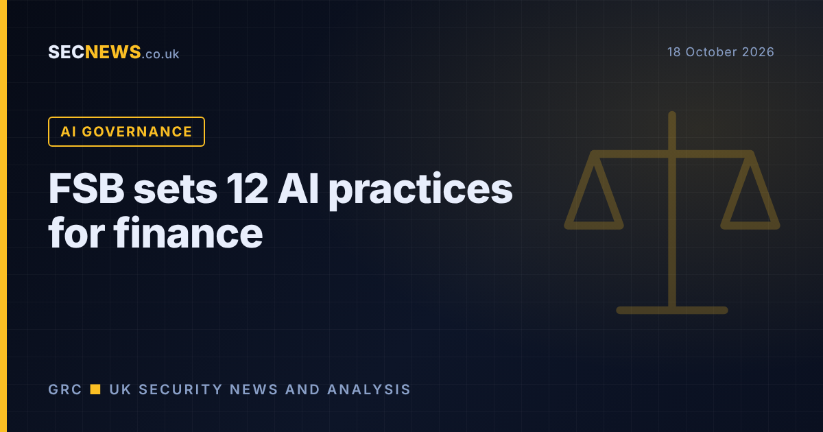 Scales motif with headline FSB sets 12 AI practices for finance