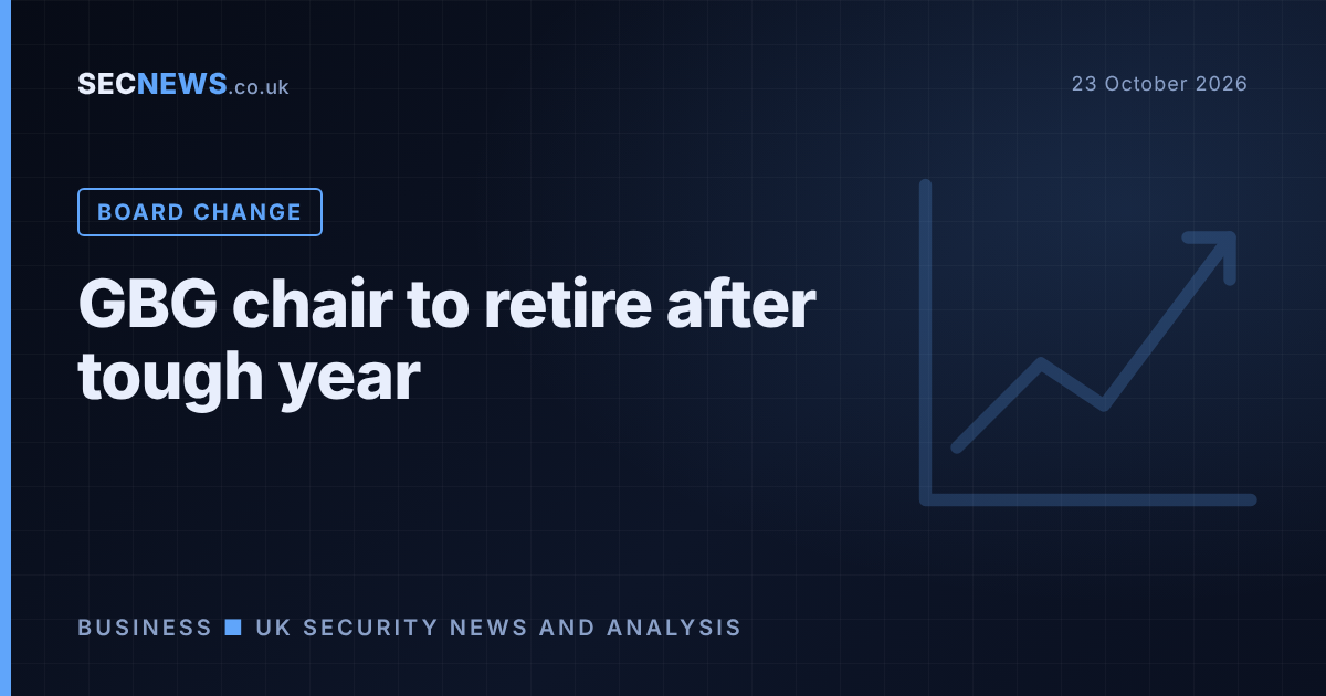 Stylised falling chart graphic with the headline GBG chair to retire after tough year