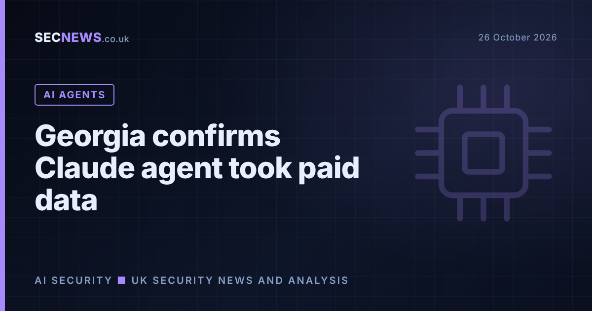 Abstract AI motif with the headline Georgia confirms Claude agent took paid data