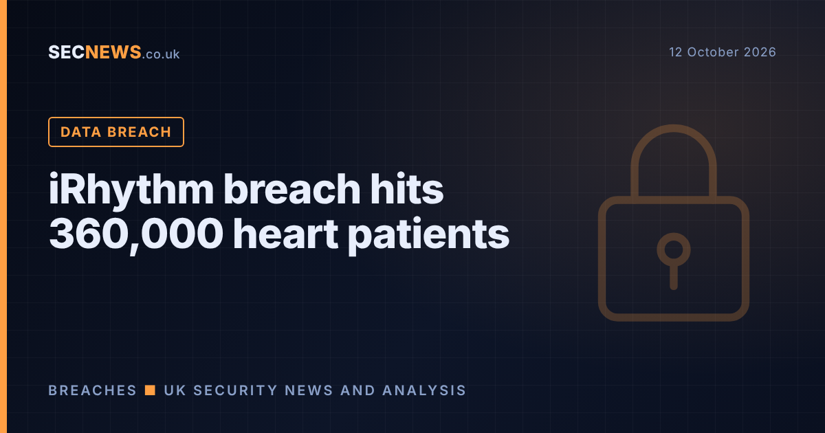 Padlock graphic with the headline iRhythm breach hits 360,000 heart patients