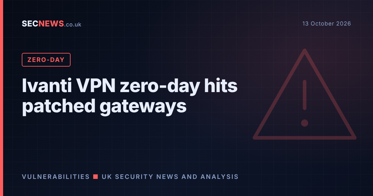 Warning graphic for the Ivanti Connect Secure VPN zero-day CVE-2026-104935