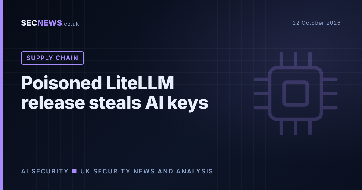 Illustration of an AI gateway package with a hidden backdoor stealing cloud and AI provider keys