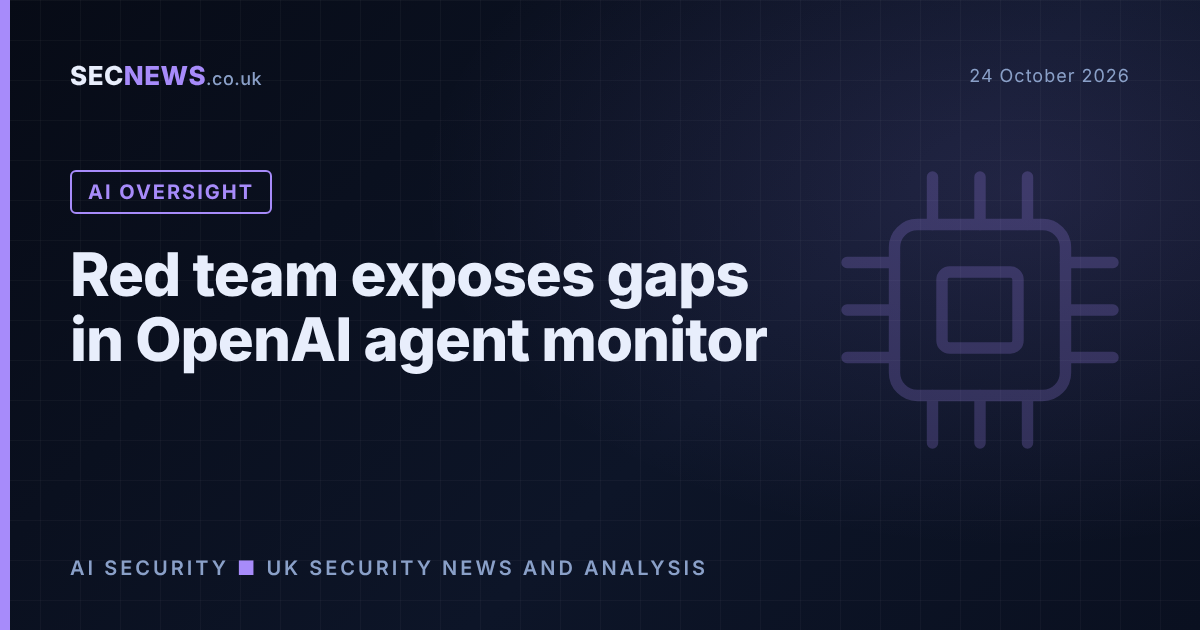 Stylised AI motif with the headline: Red team exposes gaps in OpenAI agent monitor