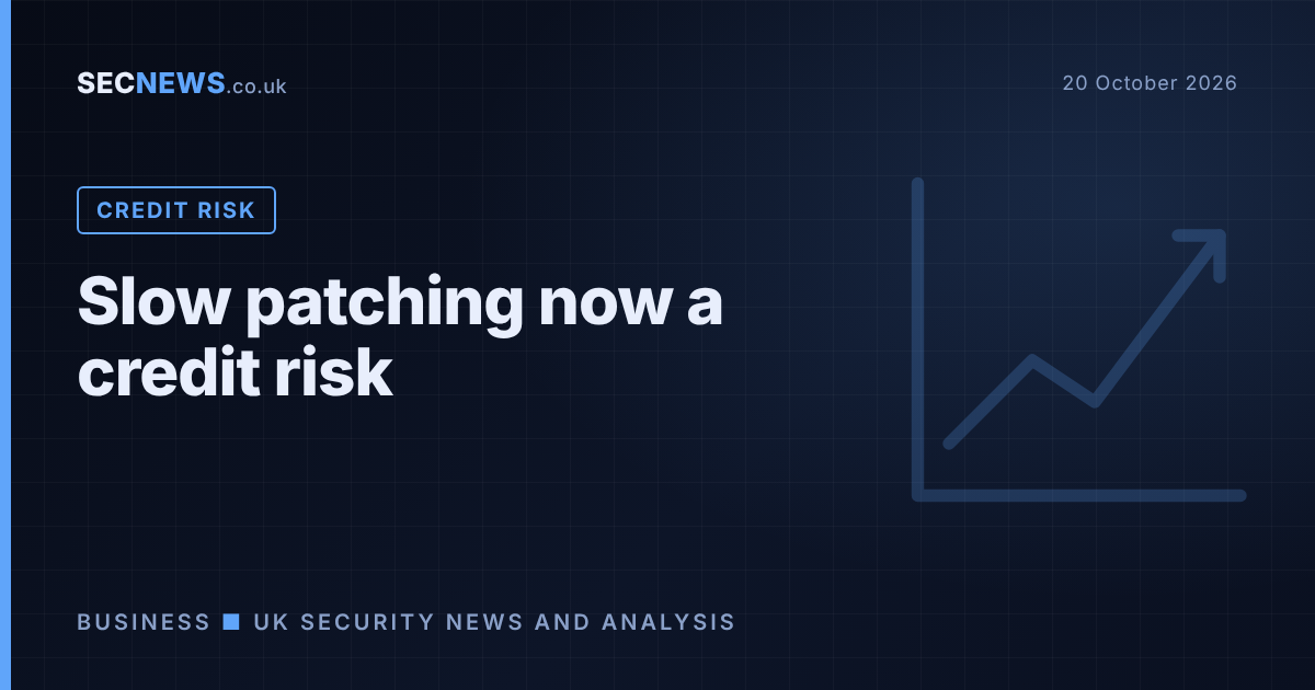 Chart motif illustrating Moody's research linking slow vulnerability patching to credit risk