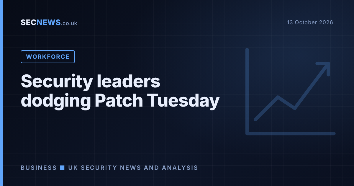 Chart motif illustration with the headline Security leaders dodging Patch Tuesday