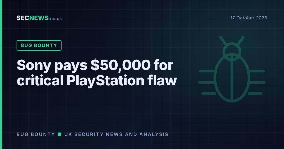 Illustration of a bug icon with the headline Sony pays $50,000 for critical PlayStation flaw