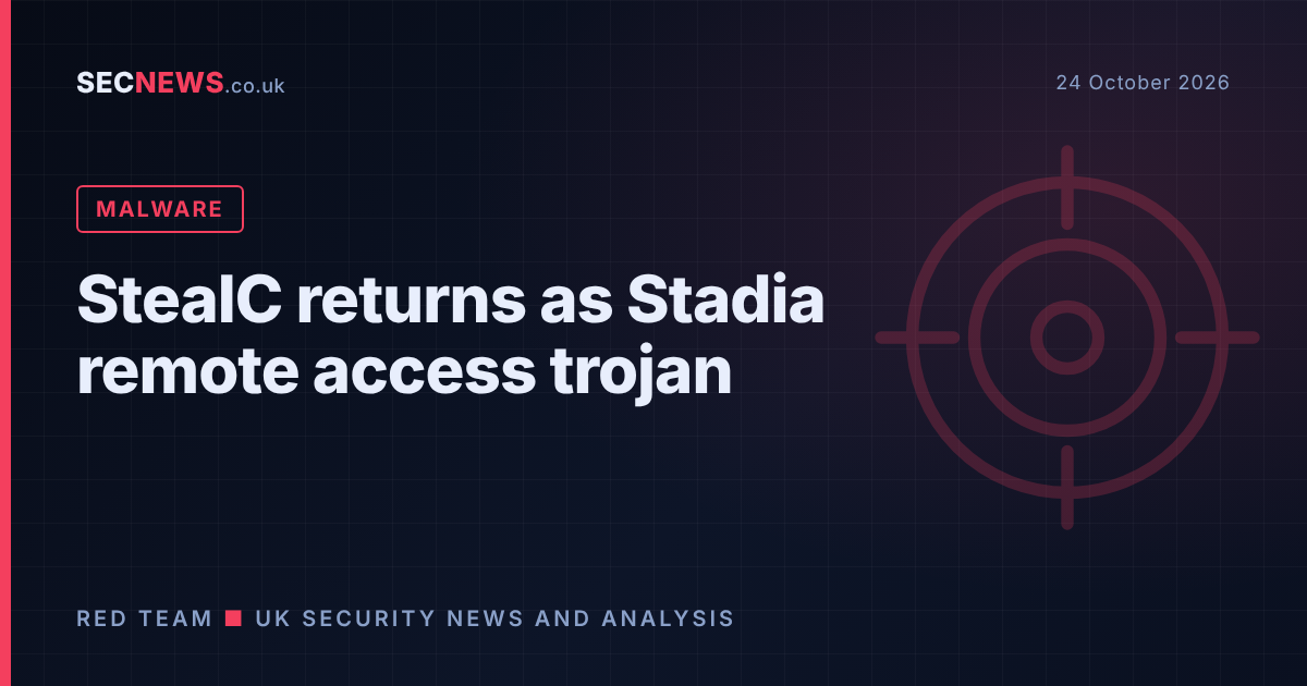 Target motif with the headline StealC returns as Stadia remote access trojan