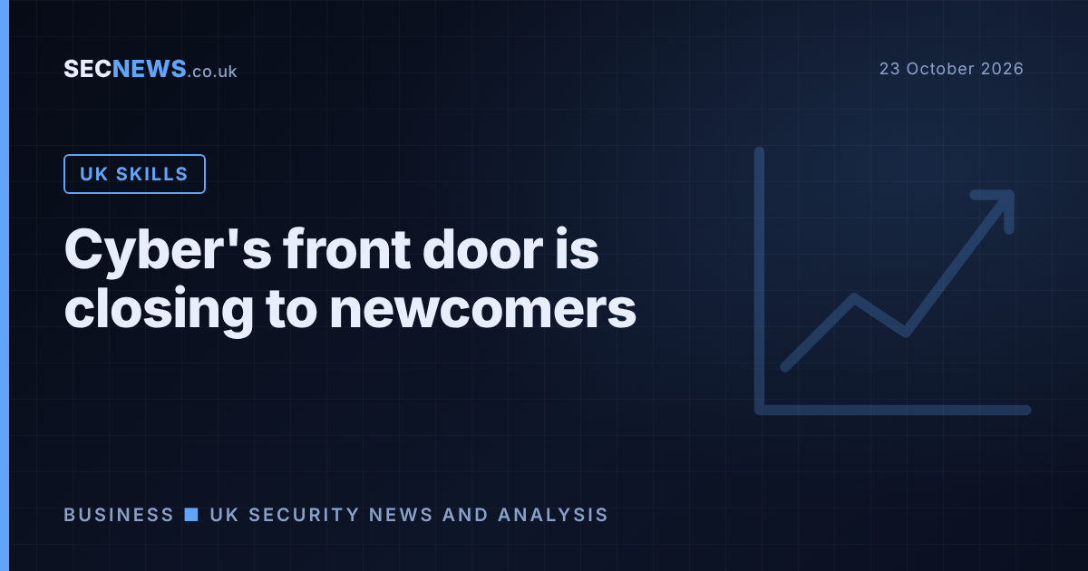 Chart motif with the headline Cyber's front door is closing to newcomers
