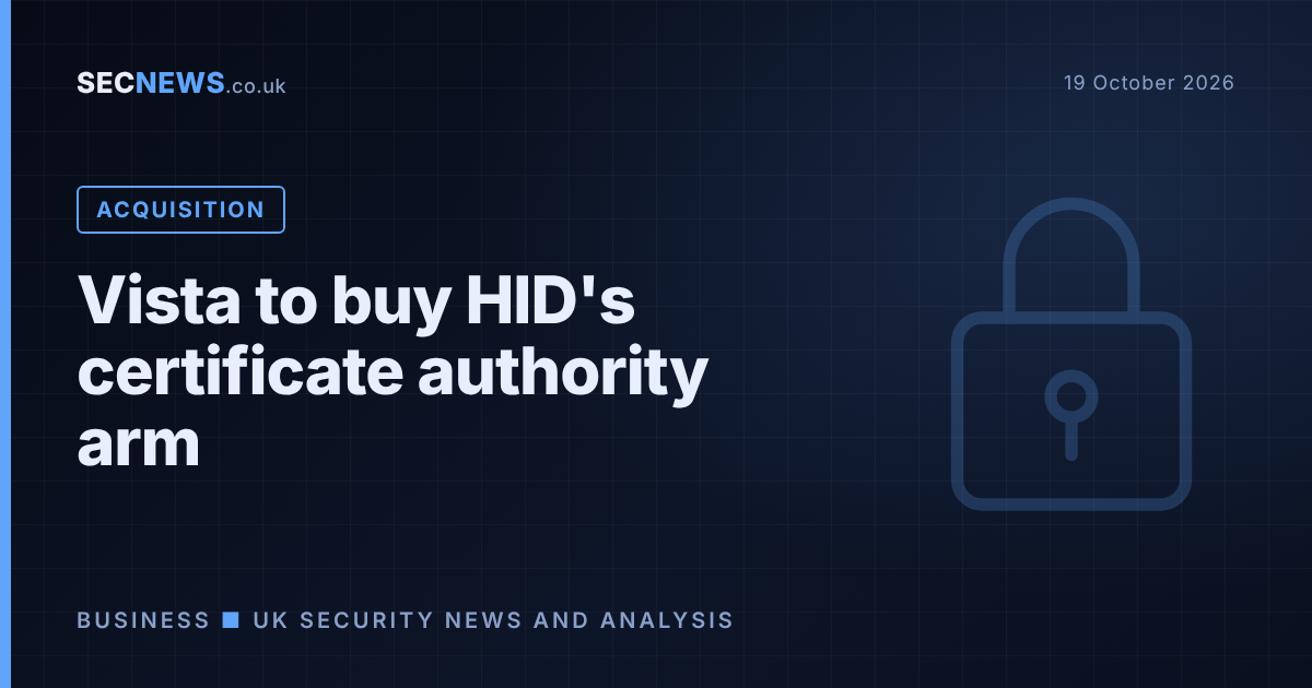 Padlock graphic illustrating Vista Equity Partners' acquisition of HID's certificate authority business