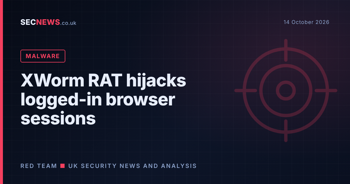 Illustration of a target motif with the headline XWorm RAT hijacks logged-in browser sessions